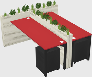 Rectangular shared desk