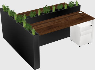 Rectangular shared desk