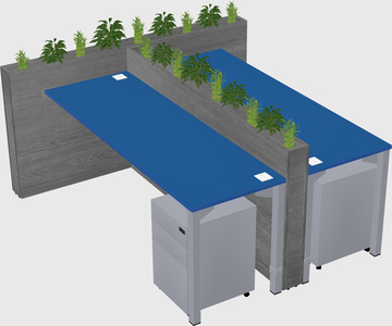Rectangular shared desk