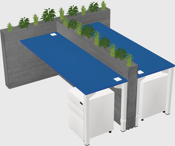 Rectangular shared desk
