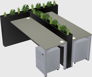 Rectangular shared desk
