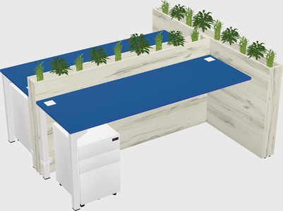 Rectangular shared desk