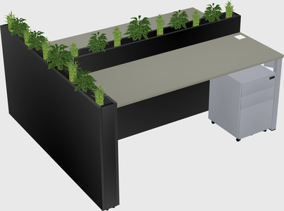 Rectangular shared desk