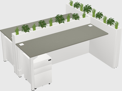 Rectangular shared desk