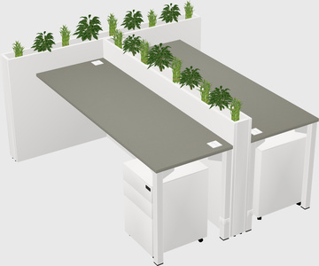 Rectangular shared desk
