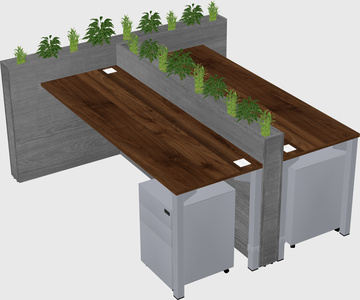 Rectangular shared desk