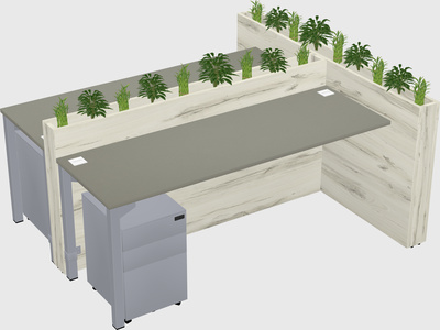 Rectangular shared desk