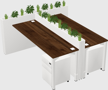 Rectangular shared desk