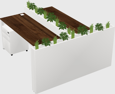 Rectangular shared desk