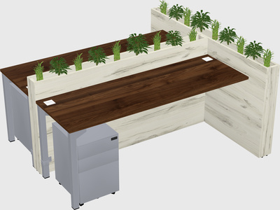 Rectangular shared desk