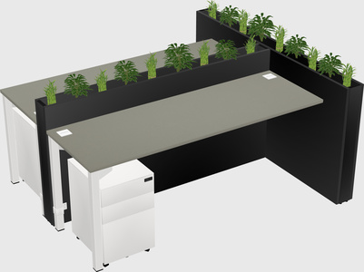 Rectangular shared desk