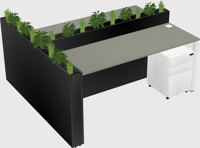 Rectangular shared desk