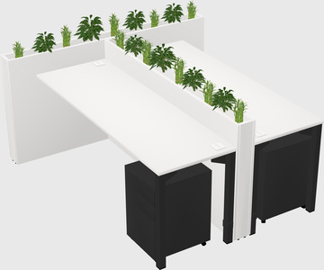 Rectangular shared desk