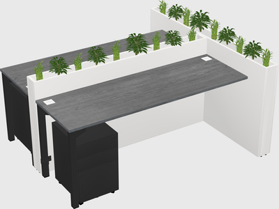 Rectangular shared desk