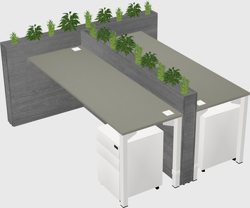 Rectangular shared desk