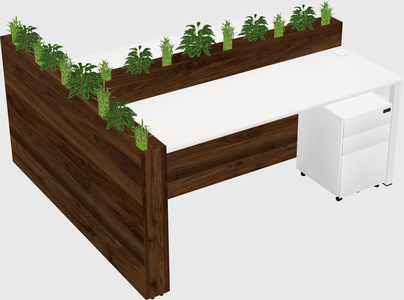 Rectangular shared desk