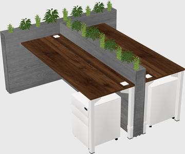 Rectangular shared desk