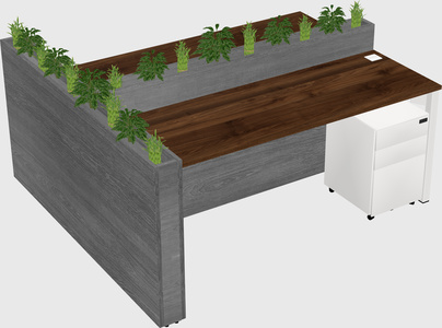 Rectangular shared desk