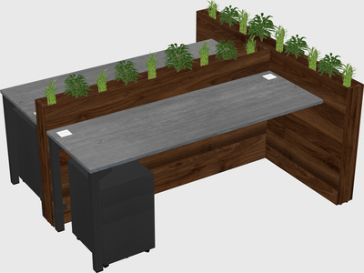 Rectangular shared desk