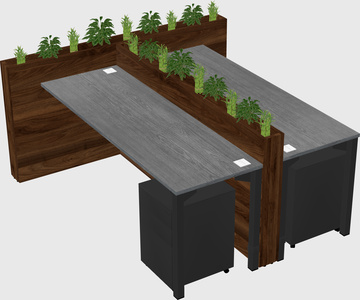 Rectangular shared desk