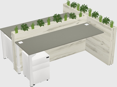 Rectangular shared desk