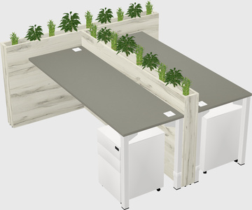 Rectangular shared desk