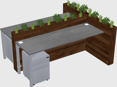 Rectangular shared desk
