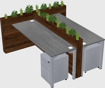 Rectangular shared desk