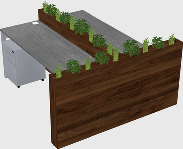 Rectangular shared desk
