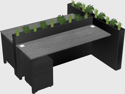 Rectangular shared desk