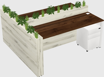 Rectangular shared desk