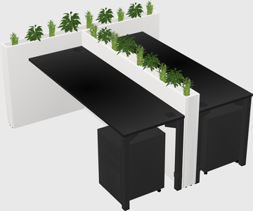 Rectangular shared desk