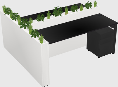 Rectangular shared desk