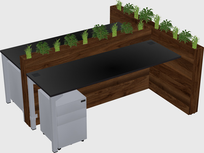 Rectangular shared desk