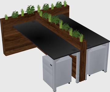Rectangular shared desk