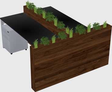 Rectangular shared desk