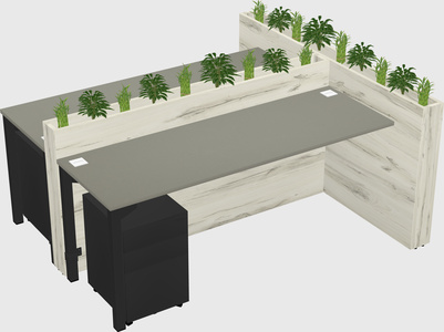 Rectangular shared desk