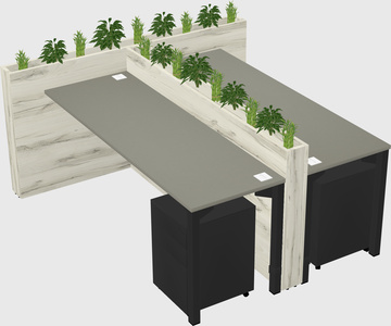 Rectangular shared desk
