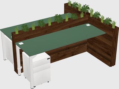 Rectangular shared desk