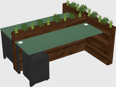 Rectangular shared desk