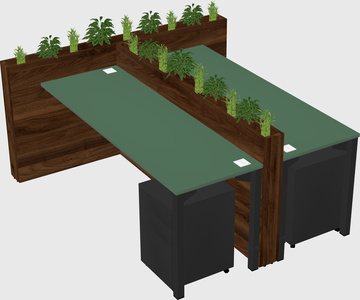 Rectangular shared desk