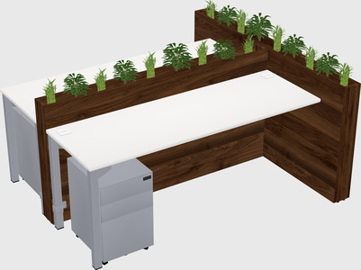 Rectangular shared desk