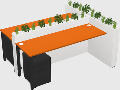 Rectangular shared desk