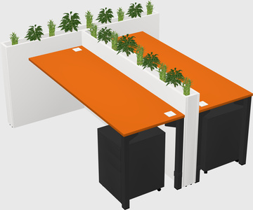 Rectangular shared desk