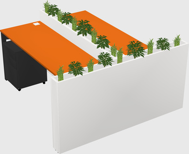 Rectangular shared desk