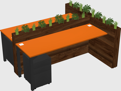 Rectangular shared desk