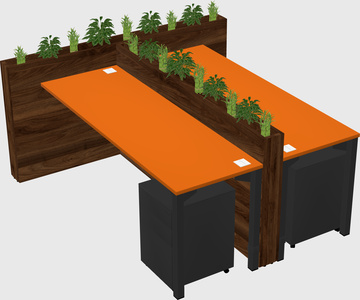 Rectangular shared desk