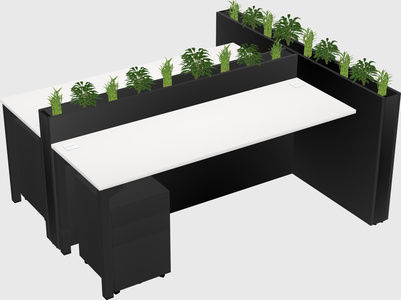 Rectangular shared desk
