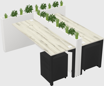 Rectangular shared desk