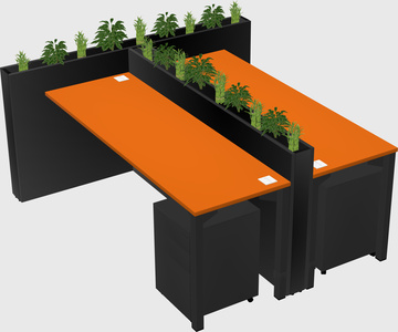 Rectangular shared desk